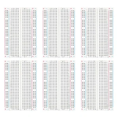 Image de ELEGOO 6pcs 400 Points Breadboard Carte d&#039;Expérimentation Platine d&#039;Essai PCB sans Soudure pour Arduino