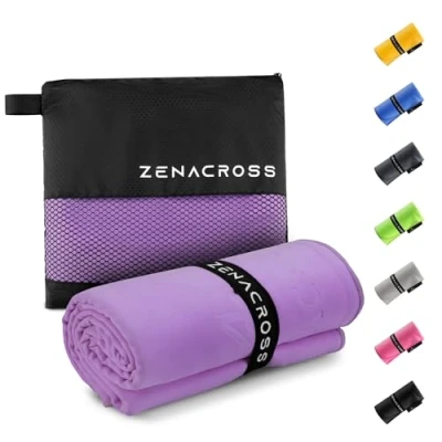 Image de Zenacross Serviette Microfibre 90x180cm avec Sac de Transport Sport Compacte, Séchage Rapide et Absorbante Taille XL Violet