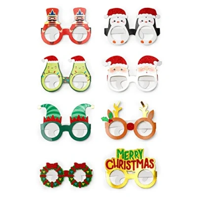 Image de LEGAMI Lot de 8 verres Noël en papier, formes différentes sur le thème Noël, taille unique, 14,5x11,6 cm