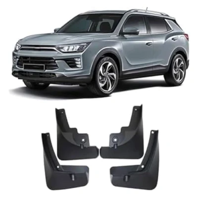 Image de 4 PièCes Bavettes Garde Boue Voiture Compatible avec SsangYong Korando 2019 2023, Bavette Avant Et ArrièRe Accessoires De Protection