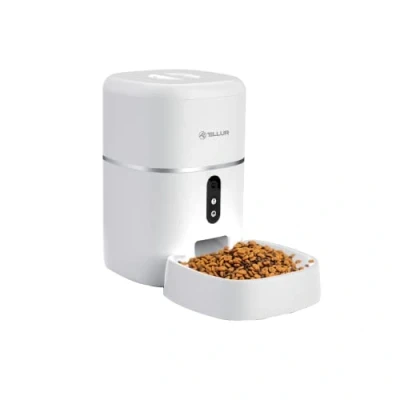 Image de Tellur Smart WiFi Pet Feeder, Caméra UltraHD, 4L, Blanc Neuf