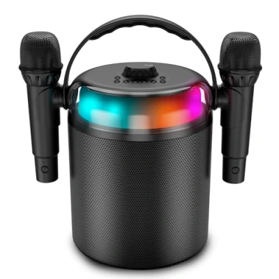 Image de Enceinte Autonome Ledwood PLAYKARAOKE 120W, LED RVB, Bluetooth USB, 2 Micros sans fil, Effets Vocaux, Compatible TV Connectée