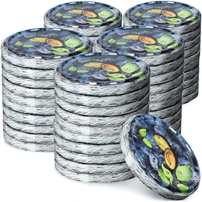 Image de couvercle à vis Kadax FI82 mm, ensemble de couvertures tour torsion en métal, remplacement pour pots Mason, avec 6 dents d&#039;orge verres collision et Mason