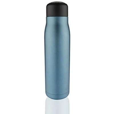 Image de Pioneer bouteille isotherme réutilisable à double paroi en acier inoxydable 18/8 avec cordon 500ML, fini argent mat, 10 heures chaud, 30 froid