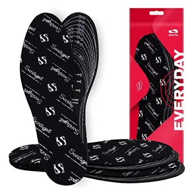Image de SULPO 3 paires de Semelles Sanitized intérieures contre les odeurs pied en latex souple avec couche coton Inserts à découper anti transpiration