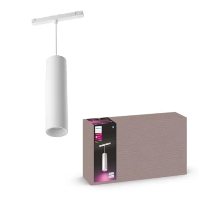 Image de Philips Hue Perifo Suspension cylindrique Blanc, compatible Bluetooth, fonctionne avec Alexa, Google Assistant et Apple Homekit