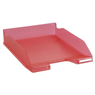 Image de Exacompta Réf. 11354D 1 corbeille à courrier COMBO MIDI dimensions utiles 34 x 25 6,5 cm pour format A4+ peut contenir 500 feuilles couleur framboise translucide