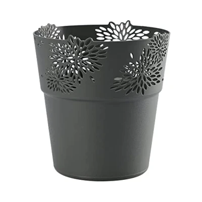 Image de VERDENIA Cache Pot de Fleurs, Anthracite, 11,5x12,3cm