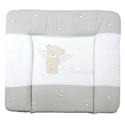 Image de roba Matelas à Langer Nettoyable 85 x 75 cm Heartbreaker Bords Rehaussés pour Table Sans Phtalate Motif Ourson Ange Gris / Blanc