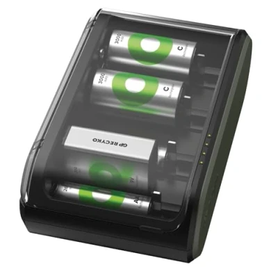 Image de GP Chargeur USB Universel RECYKO Modèle B631 pour Toutes Les Batteries AA, AAA, C, D, 9 V courantes