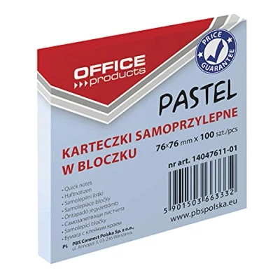 Image de OFFICE PRODUCTS 14047611 01 Lot de 100 feuilles papier adhésif Bleu pastel 76 x mm