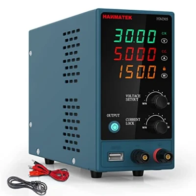 Image de Alimentation de Laboratoire,HANMATEK HM305 0 30V / 5A, Contrôlable, Laboratoire DC avec Affichage LED à 4 Chiffres, Découpage Stabilisée