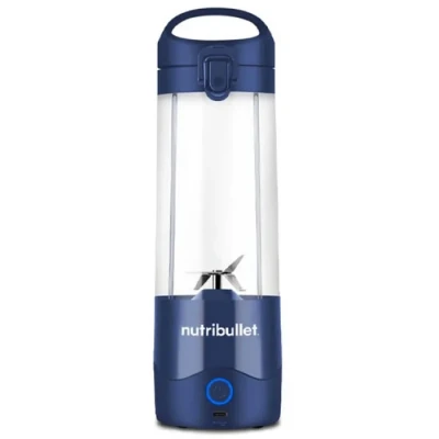 Image de Nutribullet blender portable, portable léger, tasse tritan sans BPA 475ml, mini avec lame en acier inoxydable 4 points, nomade, chargeur USB C, Bleu nuit, NBP003NBL