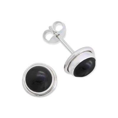 Image de Boucle d&#039;oreille argent 925 sterling Onyx noir Clous d&#039;oreilles véritable femme (NO.: MOS 047 03)