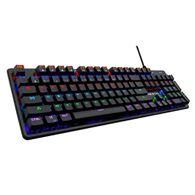 Image de The G Lab Keyz Carbon V3 Clavier Mécanique Gamer Layout AMERICAIN Blue Switch Haute Qualité de Frappe Gaming Rétroéclairage LED Multicolore, Anti ghosting Total