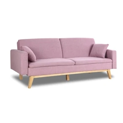 Image de Don Descanso canapé Convertible clic clac 3 Places lit Reine. Dimension : 201x73x79 cm 201x99x42 [Comprend 2 Coussins] Rose