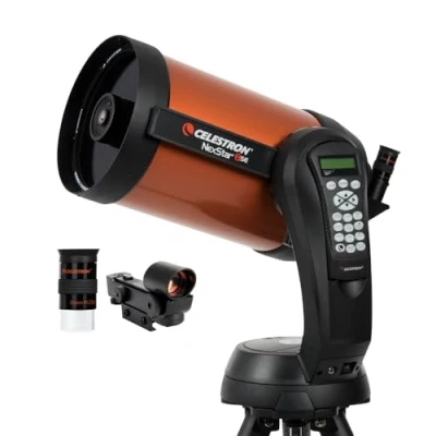 Image de Celestron 11069 NexStar 8SE Computerised Schmidt Cassegrain Telescope with Advanced GPS, Astroimaging and AutoAlign Features, Black/Orange