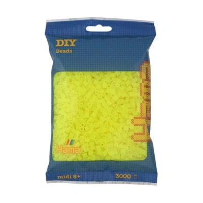 Image de Hama Lot de 3 000 perles à repasser 201 34 multicolores 5 mm diamètre Jaune fluo Pour enfants partir ans