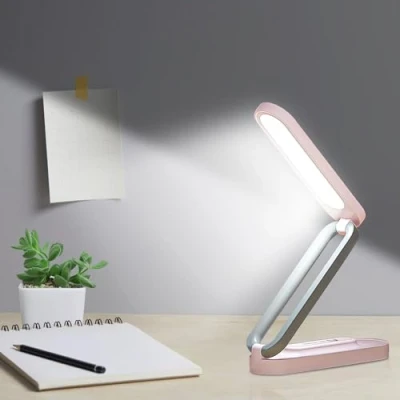 Image de Nizirioo Lampe de bureau LED sans fil pliable table à intensité variable avec 3 niveaux luminosité douce pour les yeux lecture rechargeable par USB Contrôle