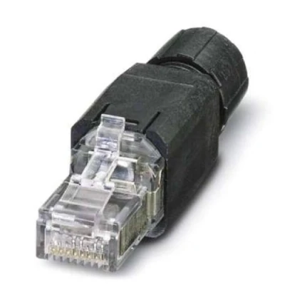 Image de Phoenix 1658008 RJ 45 Noir, Transparent connecteur de fils Connecteurs (RJ 45, Transparent, Polyamide, Cat5, Cuivre, IP20)