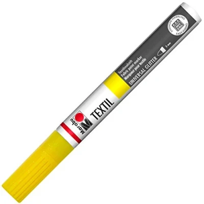 Image de Marabu Pointe de Peintre Textile Jaune pailleté 3 mm