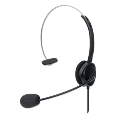 Image de Manhattan 180504 écouteur/casque Avec fil Arceau Bureau/Centre d&#039;appels USB Type A Noir Neuf