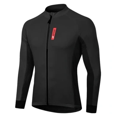 Image de MEETWEE Maillot Cyclisme Homme, Manche Longues Vélo Jersey VTT Vêtements Séchage Respirant Tee Shirt