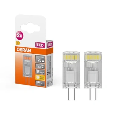 Image de OSRAM LED PIN 12 V Lot de 2 x Ampoule Culot G4, 1,80W = 20W équivalent incandescent Blanc chaud 2700K