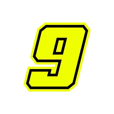 Image de 4R Quattroerre.it 13389 Numéro de Course 9 Moto GP, Jaune Fluorescent, 10 x cm