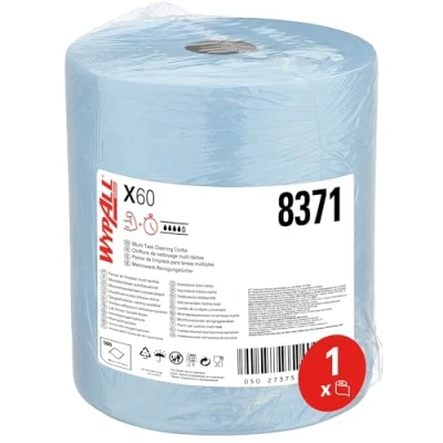 Image de chiffons en grand rouleau WypAll X60 General Clean 8371 de nettoyage bleus 1 x 500 bleus, épaisseur