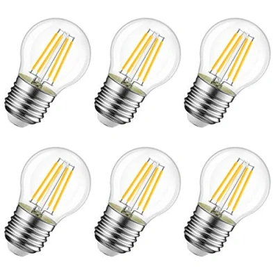Image de LVWIT 6W Ampoule LED Filament E27 G45, Equivalent à Incandescence 60W, 806Lm 2700K Blanc Chaud, Edison Vintage, Non Dimmable, Lot de 6