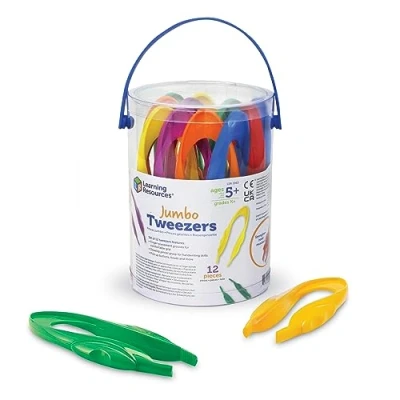 Image de Learning Resources pince motricité fine maternelle (lot de 12), nido &amp; transvasement montessori pinces, bac sensoriel / table d&#039;activité tweezers, jeux bebe, 3+