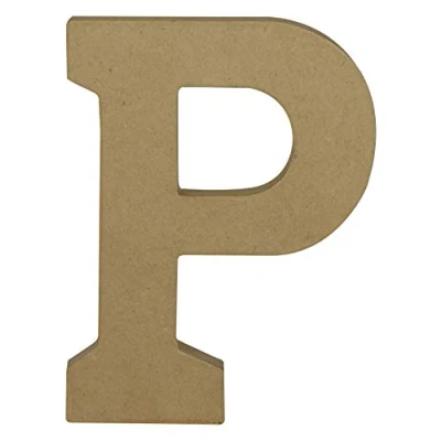 Image de Décopatch AC867C Un support en papier brun mâché 15,3x2,5x20 cm, Lettre majuscule P
