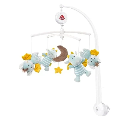 Image de Fehn Mobile musical Little Castle jouet pour aider bébé à s&#039;endormir avec d&#039;adorables animaux Mignons boîte musique mélodie &quot;Berceuse de Mozart&quot; lit bébés 0 5 mois