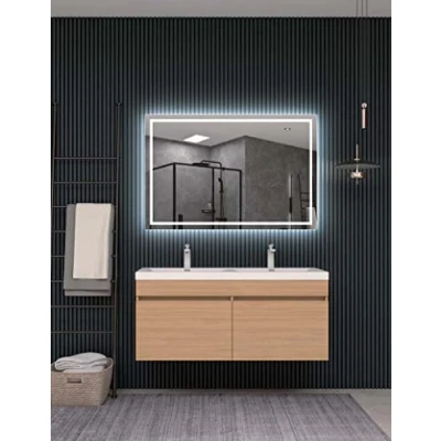 Image de Miroir Salle de Bains Lumineux HOLLANDA et Rétro Éclairé Tactile On/Off 90x80 by SANIZÉO