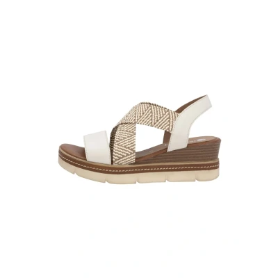 Image de Remonte Sandales compensées D2L54 pour femme, Beige Combi 60, 42 EU