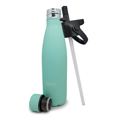 Image de NERTHUS 1 Bouteille Turquoise Pajita + Bouchon Filetage/Turquoise 2 Litres Acier Inoxydable