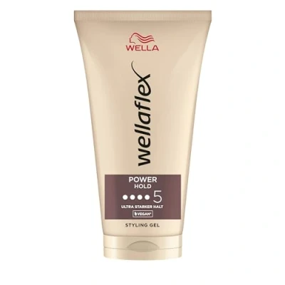 Image de Wellaflex Gel capillaire Power Hold pour femme Tenue ultra forte jusqu&#039;à 24 heures Doux le cuir chevelu Testé dermatologiquement Formule végétalienne Sans silicone 5 150 ml