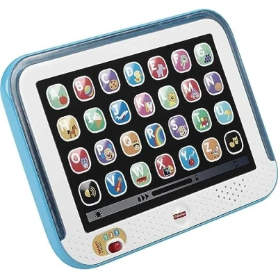 Image de Fisher Price Jouet Ma Tablette Éveil Progressif Rires et avec musique lumières, pour enfants à partir de 1 an, Version: UK Anglais , CDG33