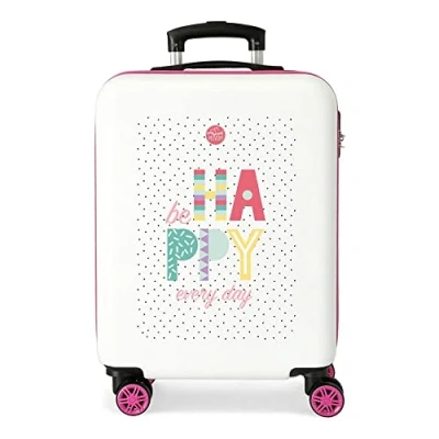 Image de Enso Be Happy Valise Trolley Cabine Rose 38x55x20 cms Rigide ABS Serrure à combinaison 34L 2,6Kgs 4 roues doubles Bagage main