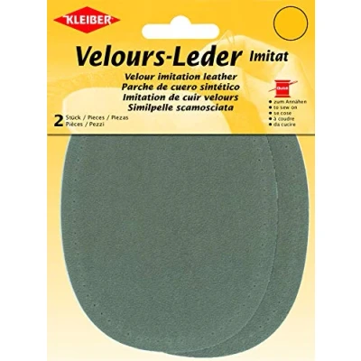 Image de Kleiber 12.5 x 10 cm Patchs à Coudre Simili Daim pour Genoux/Coudes ovales, Gris
