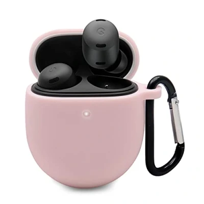 Image de GIOPUEY Étuis Compatible avec Google Pixel Buds Pro/Buds Pro 2, Coque Silicone, Poids léger, Antichoc, Portable Rose