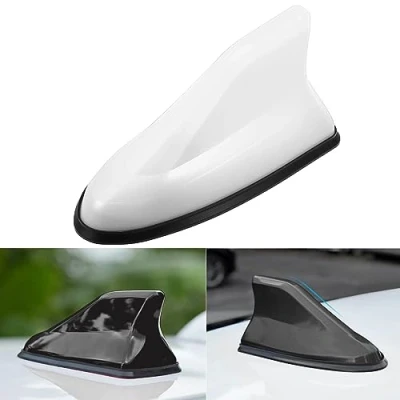 Image de Antenne Voiture Requin pour Renault Kadjar Captur Koleos Talisman Grand Scenic Clio 4 3 2 1 Megane IV, Aileron de Radio FM/AM Base Étanche, Accessoire Voiture,White