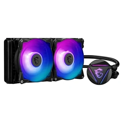 Image de MSI MAG CORELIQUID 240R V2 Kit Watercooling CPU 240 mm, 2 ventilateurs ARGB PWM de 120 éclairage ARGB, Center, Installation Facile, Compatible AMD &amp; Intel (LGA1700)
