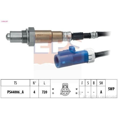 Image de EPS 1.998.297 Sonde lambda Made in Italy OE Equivalent chauffé, planaire, Filetage prégraissé FORD: FIESTA 6, FOCUS 3, C Max 2