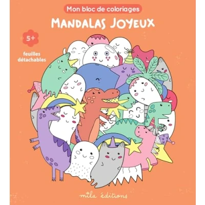 Image de Mon bloc de coloriages Mandalas joyeux, dès 5 ans: feuilles détachables