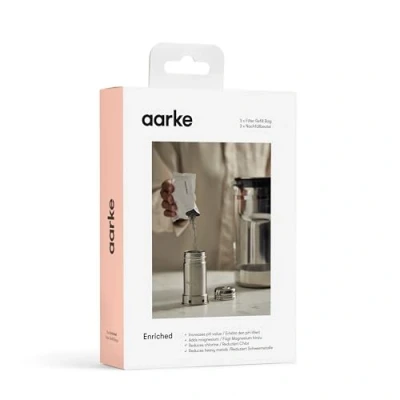 Image de Aarke Lot De 3 Sachets Recharge Filtres Enriched Augmente la Valeur du pH, Ajoute Magnésium, Réduit les Goûts Indésirables &amp; Métaux Lourds Filtre jusqu&#039;à x 120 litres d&#039;eau
