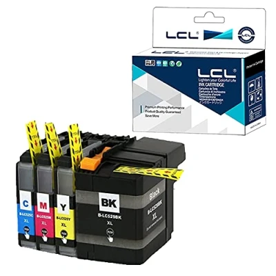 Image de LCL Cartouche d&#039;encre Compatible LC529 LC525 XL LC529XLBK LC525XLC LC525XLM LC525Y XXL (1Noir 1Cyan 1Magenta 1Jaune) Remplacement pour Brother DCP J100/J105/ MFC J200