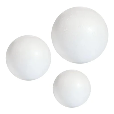 Image de MCE Commerce Lot de Boules en polystyrène 1 x 10 cm, 12 15 Blanc, Kugel 10cm, 12cm, 15cm
