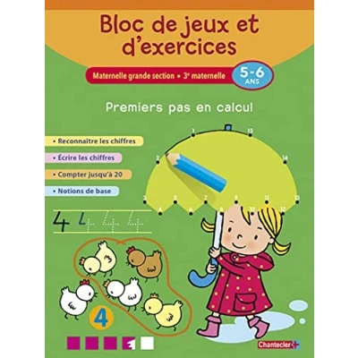 Image de BLOC DE JEUX ET D&#039;EXERCICES PREMIERS PAS EN CALCUL (5 6 A)